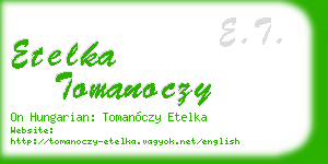 etelka tomanoczy business card