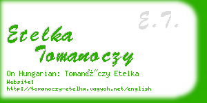 etelka tomanoczy business card